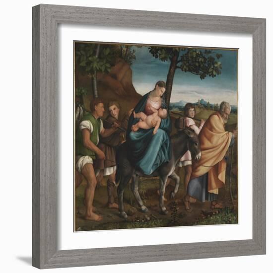 The Flight into Egypt, 1534-Jacopo Bassano-Framed Giclee Print