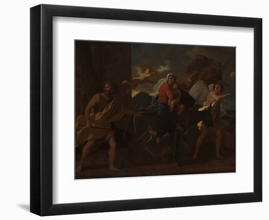 The Flight into Egypt, 1627-28 (Oil on Canvas)-Nicolas Poussin-Framed Giclee Print