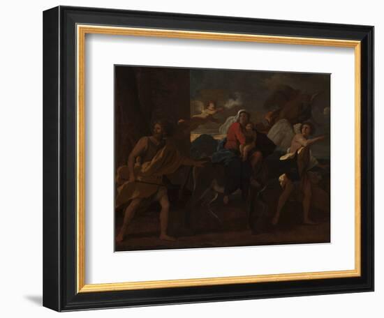 The Flight into Egypt, 1627-28 (Oil on Canvas)-Nicolas Poussin-Framed Giclee Print