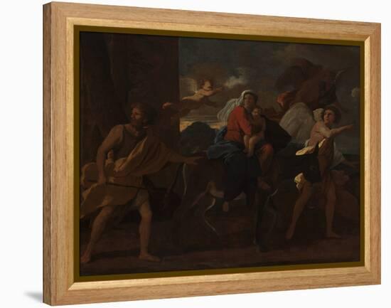 The Flight into Egypt, 1627-28 (Oil on Canvas)-Nicolas Poussin-Framed Premier Image Canvas