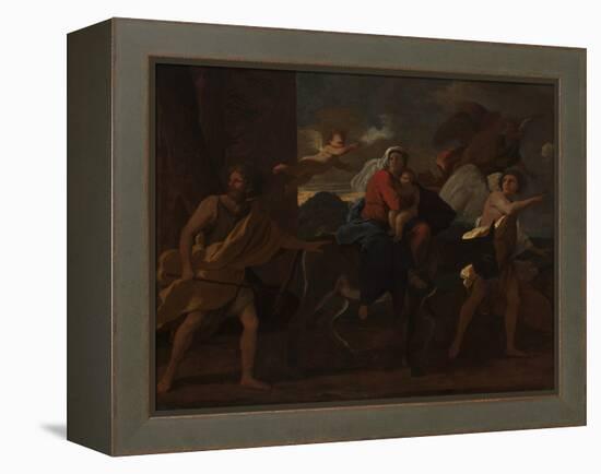 The Flight into Egypt, 1627-28 (Oil on Canvas)-Nicolas Poussin-Framed Premier Image Canvas