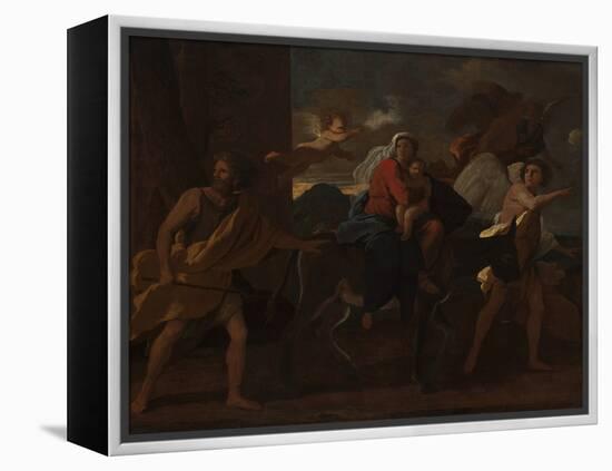 The Flight into Egypt, 1627-28 (Oil on Canvas)-Nicolas Poussin-Framed Premier Image Canvas