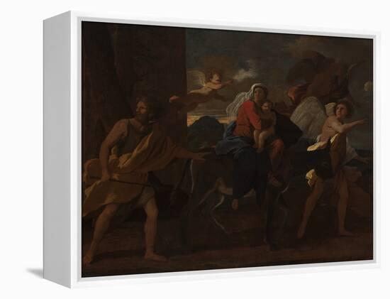 The Flight into Egypt, 1627-28 (Oil on Canvas)-Nicolas Poussin-Framed Premier Image Canvas