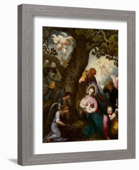 The Flight into Egypt - Bloemaert, Abraham (1566-1651) - Oil on Wood - 46X35 - Museo Carmen Thyssen-Abraham Bloemaert-Framed Giclee Print