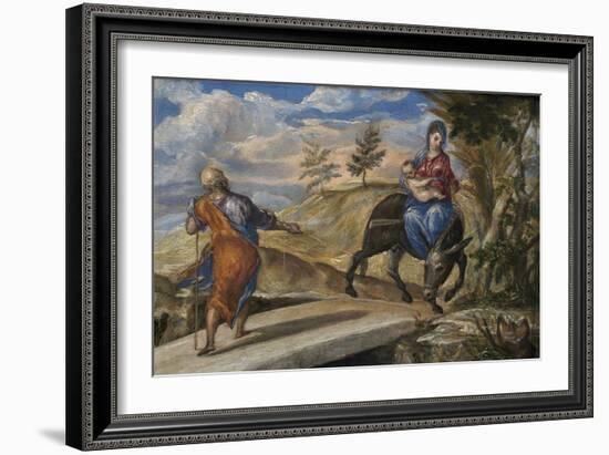 The Flight into Egypt, C. 1570-El Greco-Framed Giclee Print