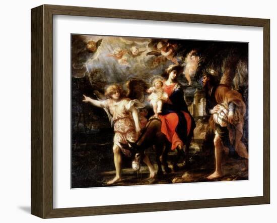 The Flight into Egypt, C.1680-1700-Gregorio De Ferrari-Framed Giclee Print