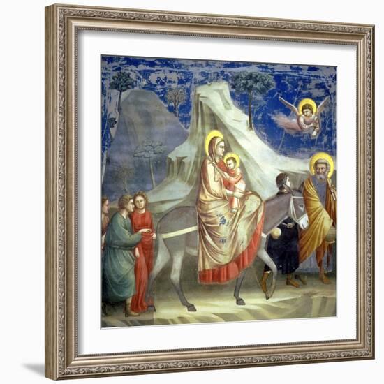 The Flight into Egypt, circa 1305-Giotto di Bondone-Framed Giclee Print