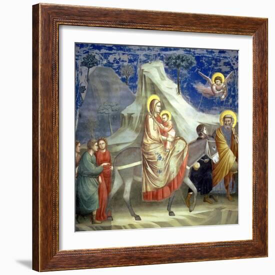 The Flight into Egypt, circa 1305-Giotto di Bondone-Framed Giclee Print