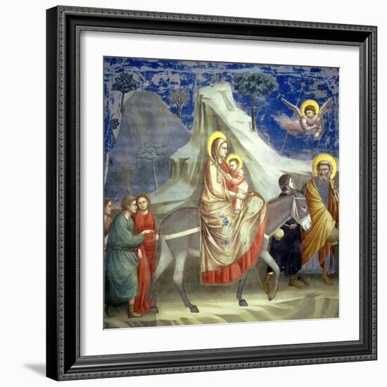 The Flight into Egypt, circa 1305-Giotto di Bondone-Framed Giclee Print