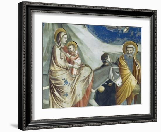 The Flight into Egypt, Detail from Life and Passion of Christ, 1303-1305-Giotto di Bondone-Framed Giclee Print