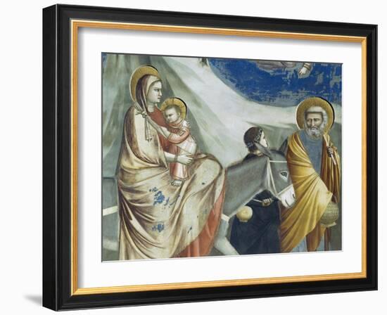 The Flight into Egypt, Detail from Life and Passion of Christ, 1303-1305-Giotto di Bondone-Framed Giclee Print