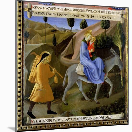 The Flight into Egypt, Detail from Panel One of the Silver Treasury of Santissima Annunziata-Fra Angelico-Mounted Giclee Print