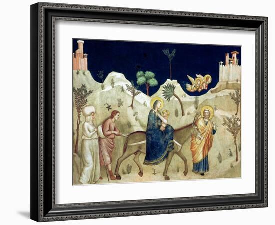 The Flight into Egypt-Giotto di Bondone-Framed Giclee Print