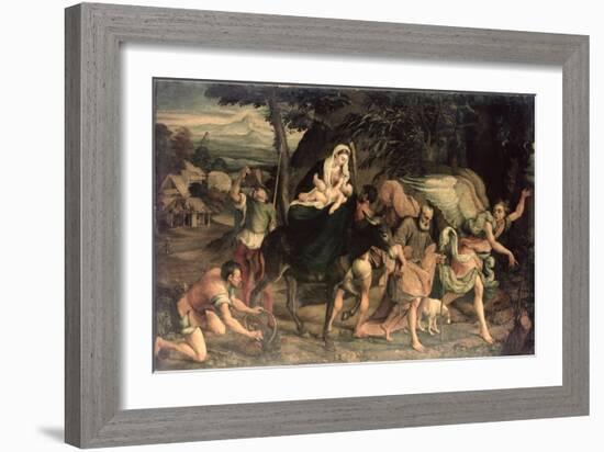 The Flight into Egypt-Jacopo Bassano-Framed Giclee Print