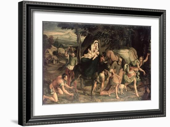 The Flight into Egypt-Jacopo Bassano-Framed Giclee Print