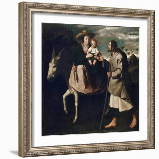 The Flight into Egypt-Francisco de Zurbaran-Framed Giclee Print