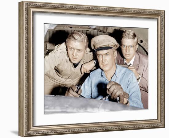 THE FLIGHT OF THE PHOENIX, from left: Richard Attenborough, James Stewart, Hardy Kruger, 1965.-null-Framed Photo