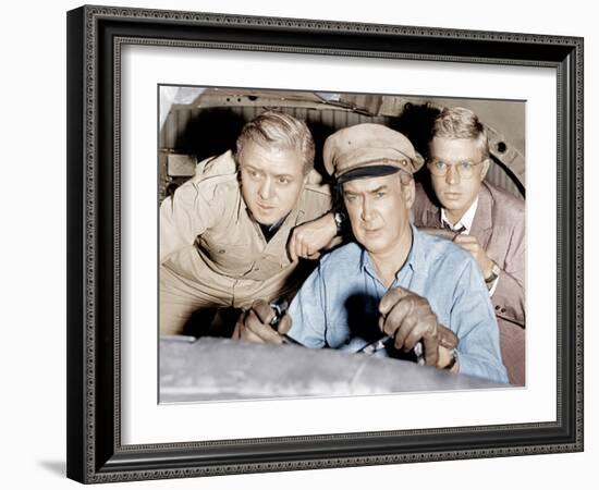 THE FLIGHT OF THE PHOENIX, from left: Richard Attenborough, James Stewart, Hardy Kruger, 1965.-null-Framed Photo