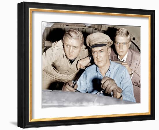 THE FLIGHT OF THE PHOENIX, from left: Richard Attenborough, James Stewart, Hardy Kruger, 1965.-null-Framed Photo