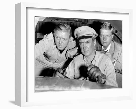 The Flight of the Phoenix, L-R: Richard Attenborough, James Stewart, Hardy Kruger, 1965-null-Framed Photo