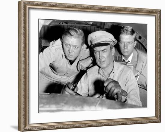 The Flight of the Phoenix, L-R: Richard Attenborough, James Stewart, Hardy Kruger, 1965-null-Framed Photo