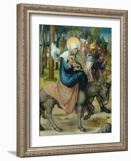 The Flight to Egypt, from the Altar: "The Virgin's Seven Agonies", 1495-96-Albrecht Dürer-Framed Giclee Print