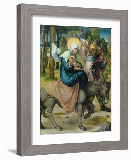 The Flight to Egypt, from the Altar: "The Virgin's Seven Agonies", 1495-96-Albrecht Dürer-Framed Giclee Print