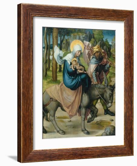 The Flight to Egypt, from the Altar: "The Virgin's Seven Agonies", 1495-96-Albrecht Dürer-Framed Giclee Print