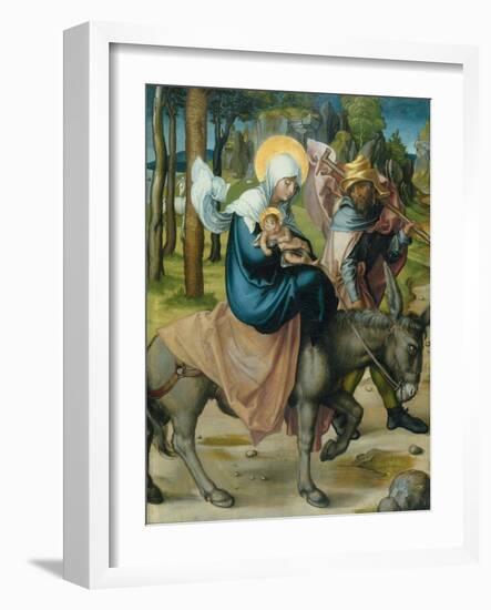 The Flight to Egypt, from the Altar: "The Virgin's Seven Agonies", 1495-96-Albrecht Dürer-Framed Giclee Print