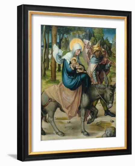 The Flight to Egypt, from the Altar: "The Virgin's Seven Agonies", 1495-96-Albrecht Dürer-Framed Giclee Print