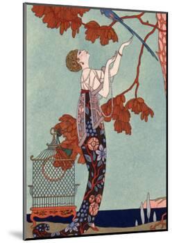 The Flighty Bird, France, Early 20th Century-Georges Barbier-Mounted Giclee Print