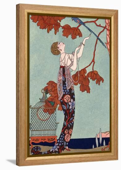 The Flighty Bird, France, Early 20th Century-Georges Barbier-Framed Premier Image Canvas