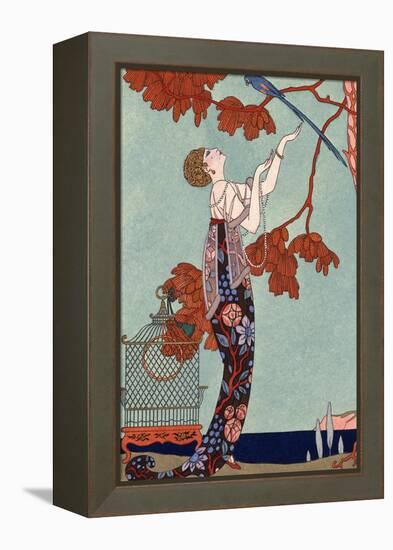 The Flighty Bird, France, Early 20th Century-Georges Barbier-Framed Premier Image Canvas