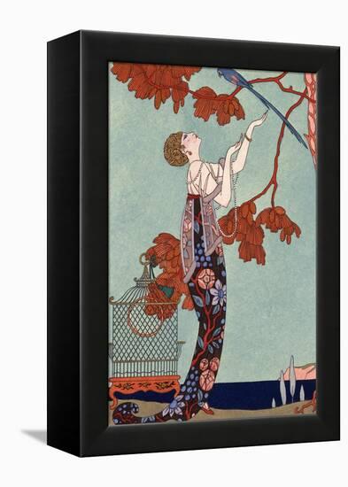 The Flighty Bird, France, Early 20th Century-Georges Barbier-Framed Premier Image Canvas