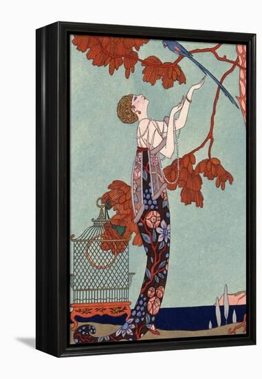 The Flighty Bird, France, Early 20th Century-Georges Barbier-Framed Premier Image Canvas