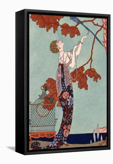 The Flighty Bird, France, Early 20th Century-Georges Barbier-Framed Premier Image Canvas