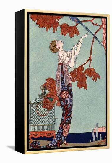 The Flighty Bird, France, Early 20th Century-Georges Barbier-Framed Premier Image Canvas