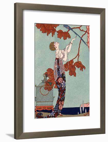 The Flighty Bird, France, Early 20th Century-Georges Barbier-Framed Giclee Print