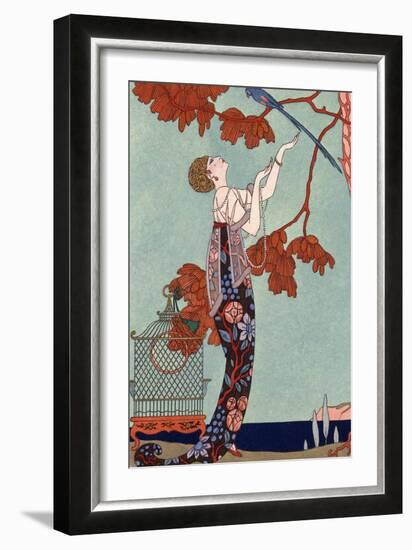 The Flighty Bird, France, Early 20th Century-Georges Barbier-Framed Giclee Print