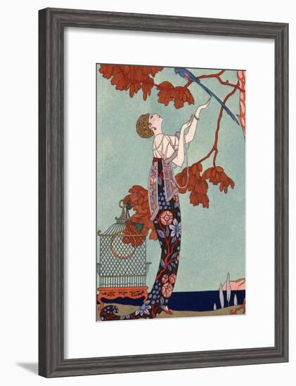 The Flighty Bird, France, Early 20th Century-Georges Barbier-Framed Giclee Print