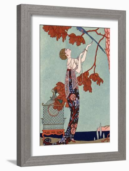 The Flighty Bird, France, Early 20th Century-Georges Barbier-Framed Giclee Print