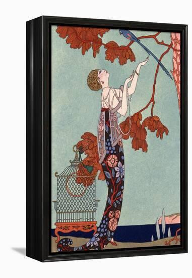 The Flighty Bird, France, Early 20th Century-Georges Barbier-Framed Premier Image Canvas