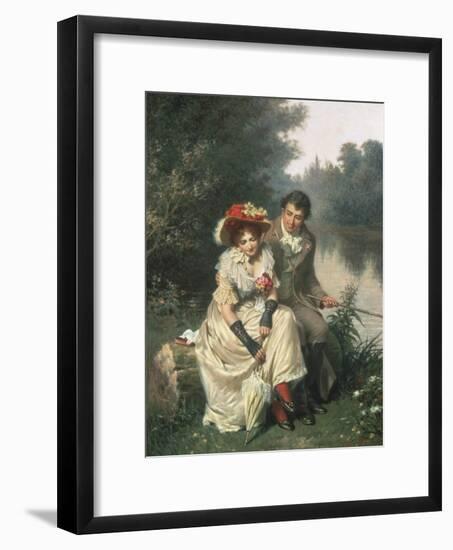 The Flirtatious Fisherman-Edwin Roberts-Framed Premium Giclee Print
