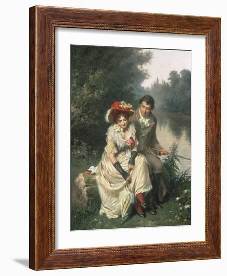 The Flirtatious Fisherman-Edwin Roberts-Framed Premium Giclee Print