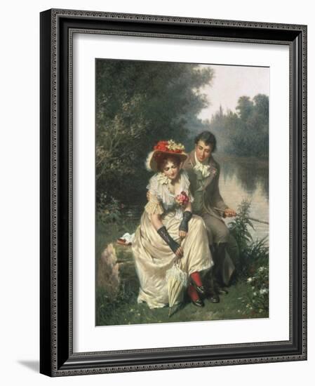 The Flirtatious Fisherman-Edwin Roberts-Framed Premium Giclee Print