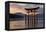 The Floating Miyajima Torii Gate of Itsukushima Shrine at Sunset-Stuart Black-Framed Premier Image Canvas