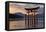 The Floating Miyajima Torii Gate of Itsukushima Shrine at Sunset-Stuart Black-Framed Premier Image Canvas