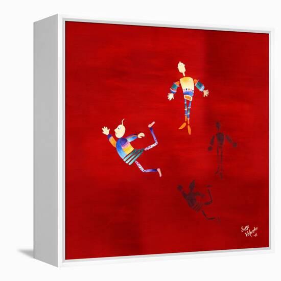 The Floating Red-Susse Volander-Framed Stretched Canvas