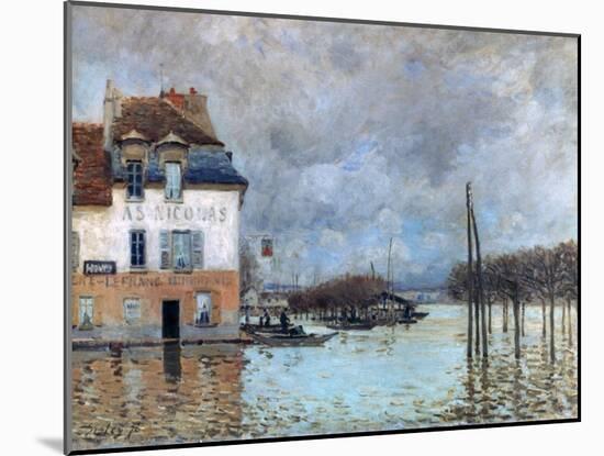 The Flood at Port-Marly, 1876-Alfred Sisley-Mounted Giclee Print