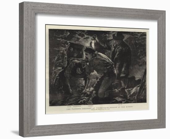 The Flooded Colliery at Troedyrhiw, Rescue of the Miners-null-Framed Giclee Print